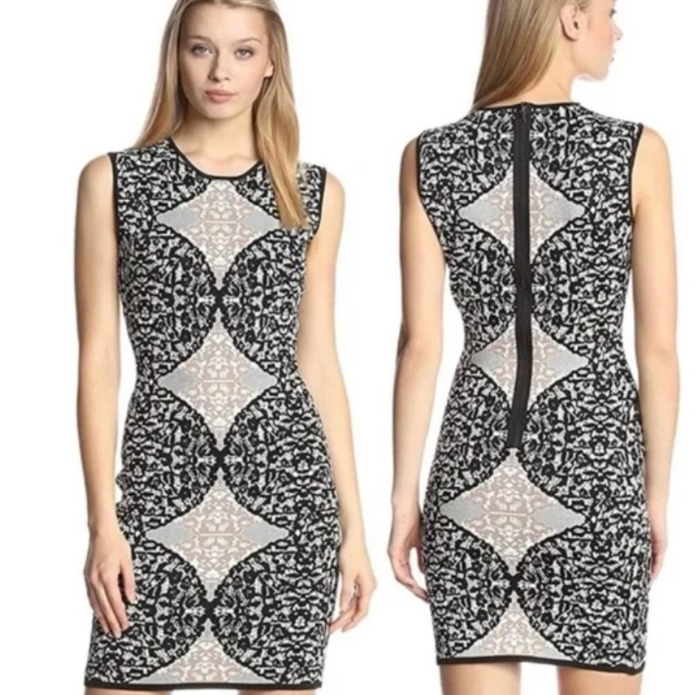 BCBGMAXAZRIA Jose Battenburg Jacquard Dress - XXS
